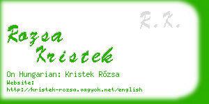 rozsa kristek business card