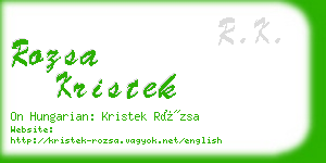 rozsa kristek business card